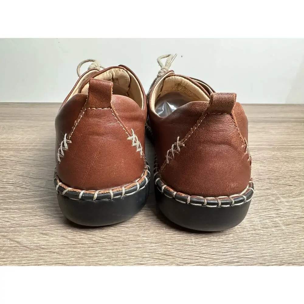 Josef Seibel Lindsay Fisherman Lace Up Minimalist Leather Loafers US 8.5 EU 39